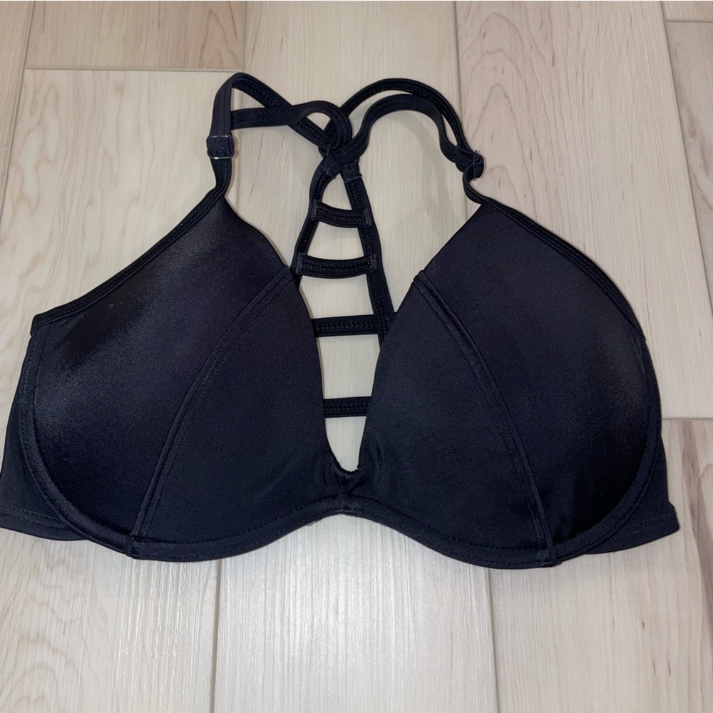 Victoria’s Secret PINK Black Caged Bikini Swim Top